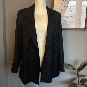 Cheetah Print Black/Silver/Grey Blazer - L